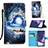 Coque Portefeuille Motif Fantaisie Livre Cuir Etui Clapet Y02B pour Samsung Galaxy Note 20 Ultra 5G Bleu Royal