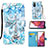 Coque Portefeuille Motif Fantaisie Livre Cuir Etui Clapet Y02B pour Samsung Galaxy S20 FE (2022) 5G Bleu Clair