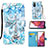Coque Portefeuille Motif Fantaisie Livre Cuir Etui Clapet Y02B pour Samsung Galaxy S20 FE 4G Bleu Clair