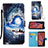 Coque Portefeuille Motif Fantaisie Livre Cuir Etui Clapet Y02B pour Samsung Galaxy XCover 5 SM-G525F Bleu Royal