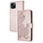 Coque Portefeuille Motif Fantaisie Livre Cuir Etui Clapet Y02X pour Apple iPhone 13 Or Rose