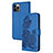 Coque Portefeuille Motif Fantaisie Livre Cuir Etui Clapet Y02X pour Apple iPhone 13 Pro Bleu