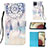 Coque Portefeuille Motif Fantaisie Livre Cuir Etui Clapet Y03B pour Samsung Galaxy A12 5G Bleu Clair