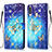 Coque Portefeuille Motif Fantaisie Livre Cuir Etui Clapet Y03B pour Samsung Galaxy A20s Bleu Ciel