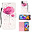 Coque Portefeuille Motif Fantaisie Livre Cuir Etui Clapet Y03B pour Samsung Galaxy A21s Rose