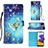 Coque Portefeuille Motif Fantaisie Livre Cuir Etui Clapet Y03B pour Samsung Galaxy A22s 5G Bleu Ciel