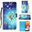 Coque Portefeuille Motif Fantaisie Livre Cuir Etui Clapet Y03B pour Samsung Galaxy A32 4G Bleu Ciel