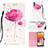 Coque Portefeuille Motif Fantaisie Livre Cuir Etui Clapet Y03B pour Samsung Galaxy A32 4G Rose