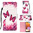 Coque Portefeuille Motif Fantaisie Livre Cuir Etui Clapet Y03B pour Samsung Galaxy A32 5G Rose Rouge