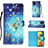 Coque Portefeuille Motif Fantaisie Livre Cuir Etui Clapet Y03B pour Samsung Galaxy A51 4G Bleu Ciel