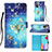 Coque Portefeuille Motif Fantaisie Livre Cuir Etui Clapet Y03B pour Samsung Galaxy A52 5G Bleu Ciel