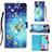 Coque Portefeuille Motif Fantaisie Livre Cuir Etui Clapet Y03B pour Samsung Galaxy A52s 5G Bleu Ciel