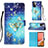 Coque Portefeuille Motif Fantaisie Livre Cuir Etui Clapet Y03B pour Samsung Galaxy A72 4G Bleu Ciel