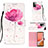 Coque Portefeuille Motif Fantaisie Livre Cuir Etui Clapet Y03B pour Samsung Galaxy A72 4G Rose