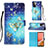 Coque Portefeuille Motif Fantaisie Livre Cuir Etui Clapet Y03B pour Samsung Galaxy A72 5G Bleu Ciel