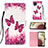 Coque Portefeuille Motif Fantaisie Livre Cuir Etui Clapet Y03B pour Samsung Galaxy F12 Rose Rouge