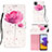 Coque Portefeuille Motif Fantaisie Livre Cuir Etui Clapet Y03B pour Samsung Galaxy F42 5G Rose