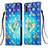 Coque Portefeuille Motif Fantaisie Livre Cuir Etui Clapet Y03B pour Samsung Galaxy M11 Bleu Ciel