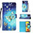 Coque Portefeuille Motif Fantaisie Livre Cuir Etui Clapet Y03B pour Samsung Galaxy M40S Bleu Ciel