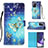 Coque Portefeuille Motif Fantaisie Livre Cuir Etui Clapet Y03B pour Samsung Galaxy Note 20 Ultra 5G Bleu Ciel