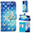 Coque Portefeuille Motif Fantaisie Livre Cuir Etui Clapet Y03B pour Samsung Galaxy S20 5G Bleu Ciel