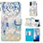 Coque Portefeuille Motif Fantaisie Livre Cuir Etui Clapet Y03B pour Samsung Galaxy S20 5G Bleu Clair