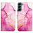 Coque Portefeuille Motif Fantaisie Livre Cuir Etui Clapet Y03B pour Samsung Galaxy S21 5G Rose Rouge