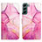 Coque Portefeuille Motif Fantaisie Livre Cuir Etui Clapet Y03B pour Samsung Galaxy S21 Plus 5G Rose Rouge