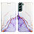 Coque Portefeuille Motif Fantaisie Livre Cuir Etui Clapet Y03B pour Samsung Galaxy S22 5G Violet