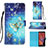 Coque Portefeuille Motif Fantaisie Livre Cuir Etui Clapet Y03B pour Samsung Galaxy XCover 5 SM-G525F Bleu Ciel