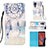 Coque Portefeuille Motif Fantaisie Livre Cuir Etui Clapet Y03B pour Samsung Galaxy XCover 5 SM-G525F Bleu Clair