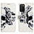 Coque Portefeuille Motif Fantaisie Livre Cuir Etui Clapet Y04B pour Samsung Galaxy A02s Noir