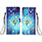 Coque Portefeuille Motif Fantaisie Livre Cuir Etui Clapet Y04B pour Samsung Galaxy S21 Ultra 5G Bleu