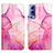 Coque Portefeuille Motif Fantaisie Livre Cuir Etui Clapet Y04B pour Vivo Y75s 5G Rose Rouge