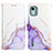 Coque Portefeuille Motif Fantaisie Livre Cuir Etui Clapet YB4 pour Nokia C12 Pro Violet