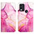 Coque Portefeuille Motif Fantaisie Livre Cuir Etui Clapet YB4 pour Nokia C22 Rose Rouge