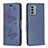 Coque Portefeuille Papillon Livre Cuir Etui Clapet B01F pour Nokia G22 Bleu