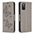 Coque Portefeuille Papillon Livre Cuir Etui Clapet B01F pour Samsung Galaxy A02s Gris