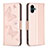 Coque Portefeuille Papillon Livre Cuir Etui Clapet B01F pour Samsung Galaxy A04E Or Rose