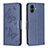 Coque Portefeuille Papillon Livre Cuir Etui Clapet B01F pour Samsung Galaxy A05 Bleu