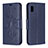 Coque Portefeuille Papillon Livre Cuir Etui Clapet B01F pour Samsung Galaxy A10e Bleu