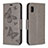 Coque Portefeuille Papillon Livre Cuir Etui Clapet B01F pour Samsung Galaxy A10e Gris