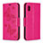 Coque Portefeuille Papillon Livre Cuir Etui Clapet B01F pour Samsung Galaxy A10e Rose Rouge