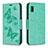 Coque Portefeuille Papillon Livre Cuir Etui Clapet B01F pour Samsung Galaxy A10e Vert