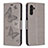 Coque Portefeuille Papillon Livre Cuir Etui Clapet B01F pour Samsung Galaxy A13 5G Gris