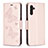 Coque Portefeuille Papillon Livre Cuir Etui Clapet B01F pour Samsung Galaxy A13 5G Or Rose