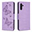 Coque Portefeuille Papillon Livre Cuir Etui Clapet B01F pour Samsung Galaxy A13 5G Violet Clair