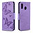 Coque Portefeuille Papillon Livre Cuir Etui Clapet B01F pour Samsung Galaxy A20 Violet Clair