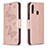 Coque Portefeuille Papillon Livre Cuir Etui Clapet B01F pour Samsung Galaxy A20s Or Rose