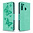 Coque Portefeuille Papillon Livre Cuir Etui Clapet B01F pour Samsung Galaxy A21 Vert